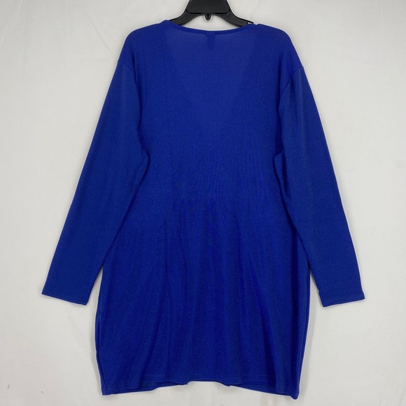 Wild Fable Juniors Size 3X Cut Out Bodycon Dress Long Sleeve Lapis Blue Lurex - Picture 6 of 8